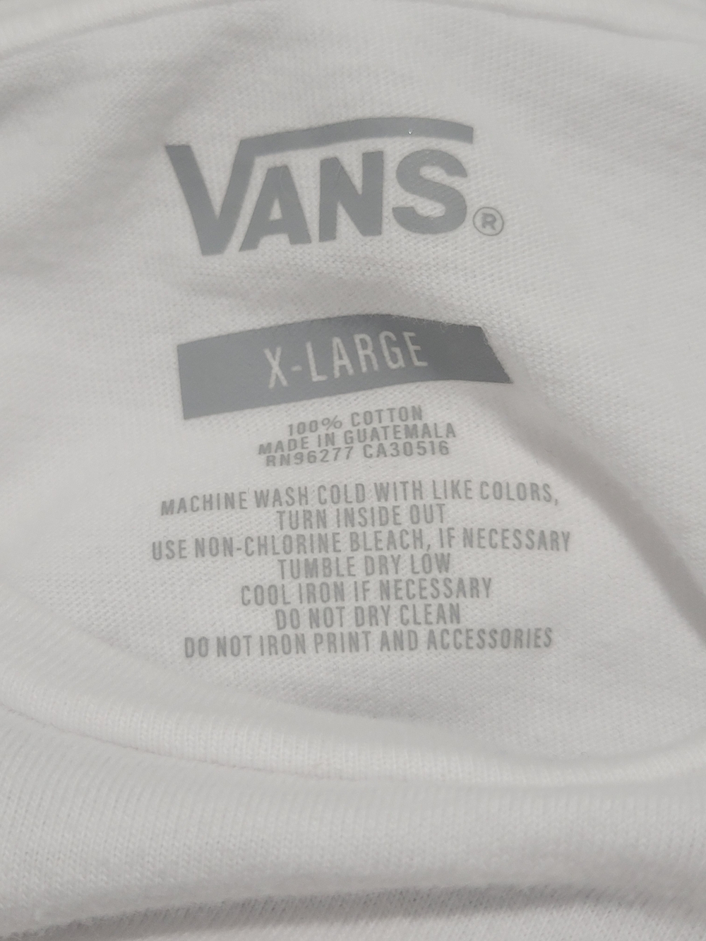 Vans White Cropped Logo Tee XL - Picture 5 of 5
